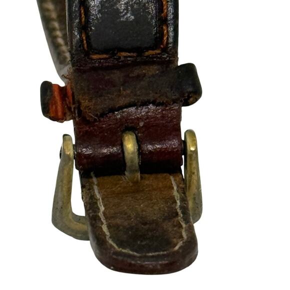 Michele 72-273-SG Two-Tone Quartz Watch – Black Dial, Leather Band, Date - Picture 8 of 8